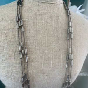 Gunmetal Grey Layered Necklace